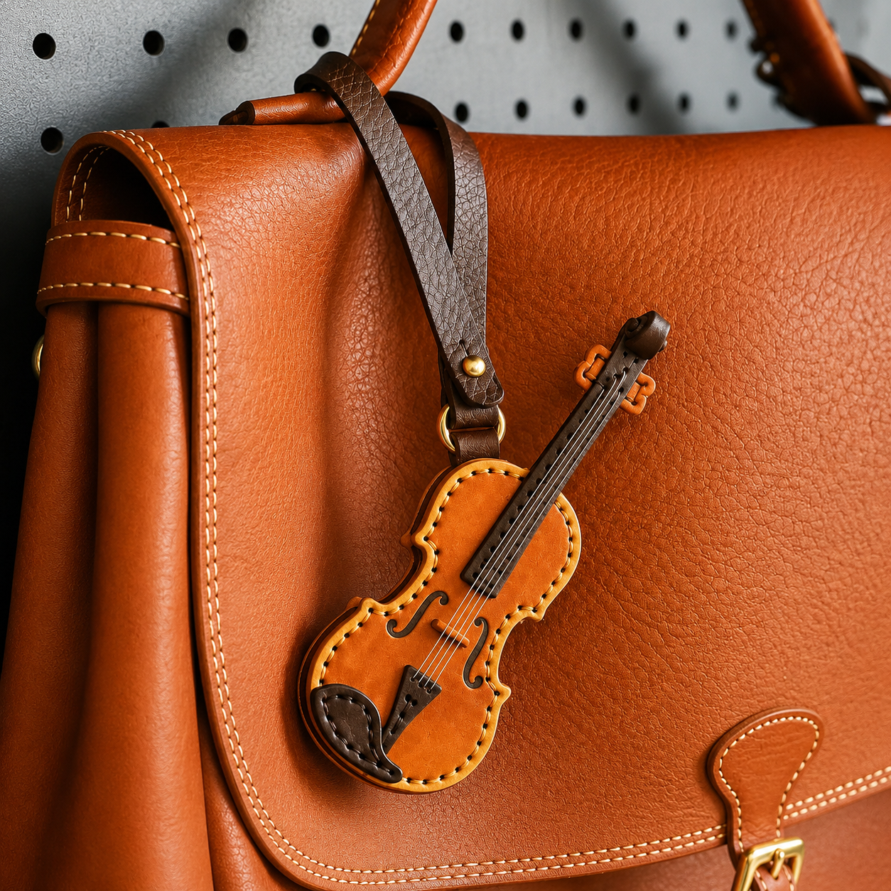 Crafted Leather Violin & Cello Keychain