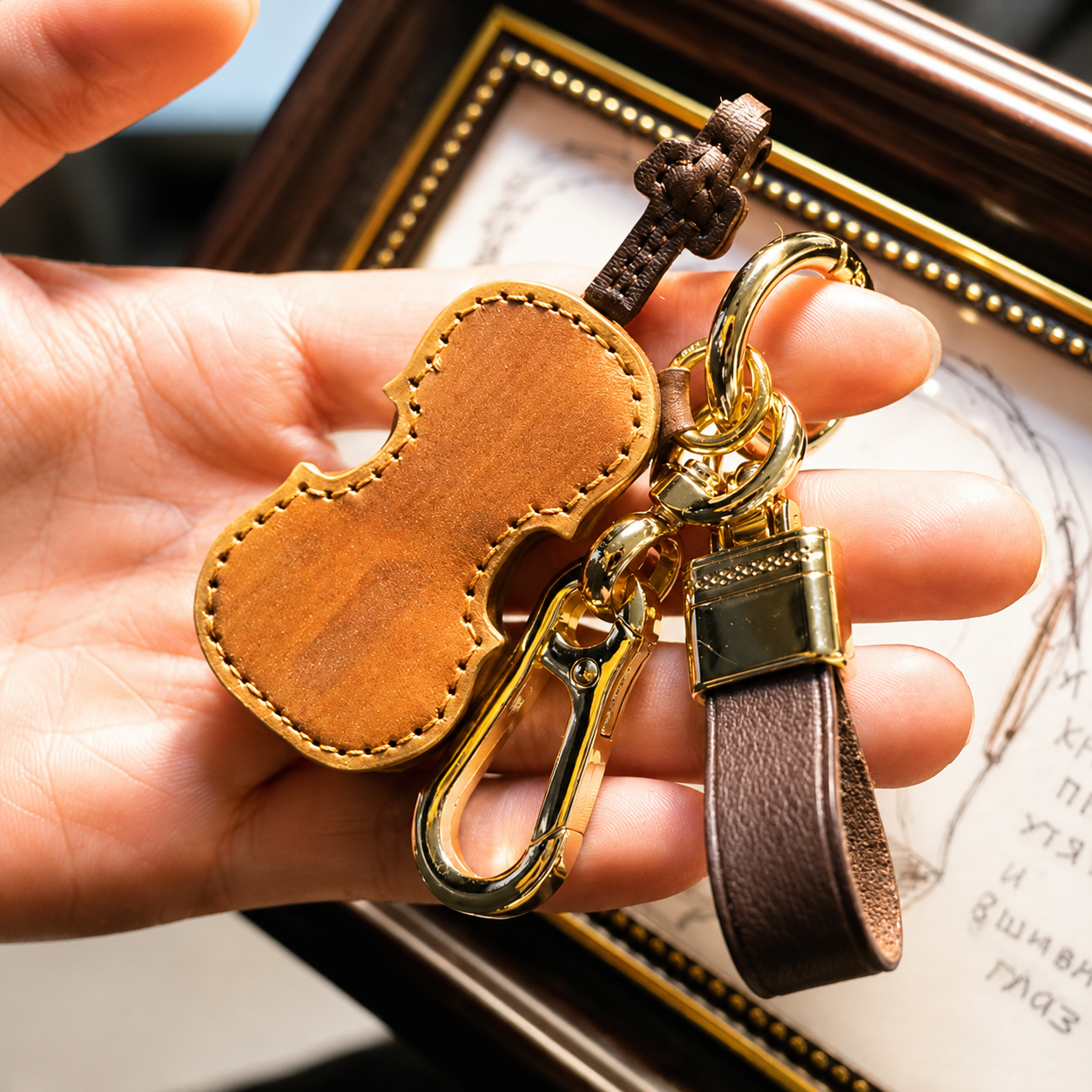 Crafted Leather Violin & Cello Keychain