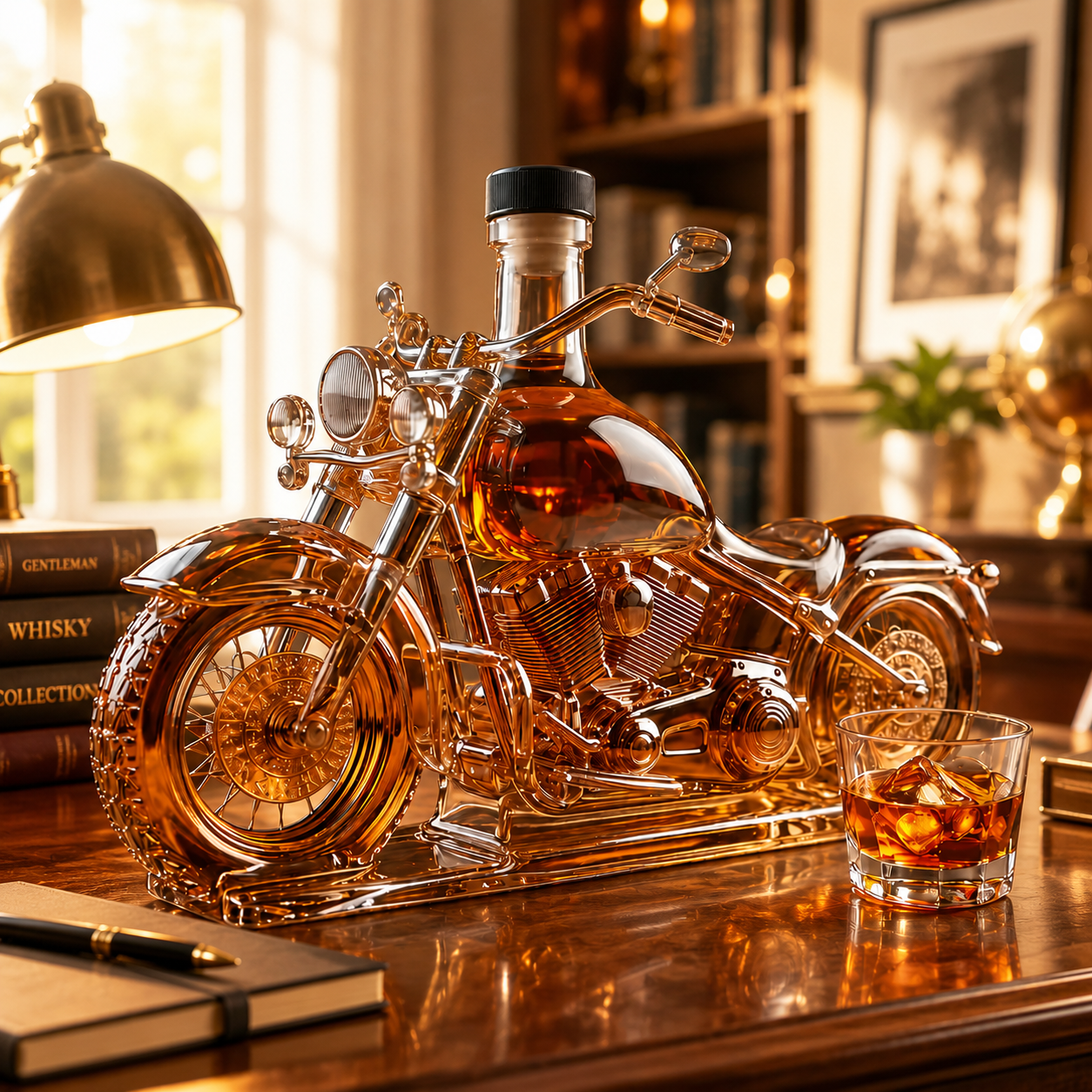 Motorcycle Whiskey Bottle