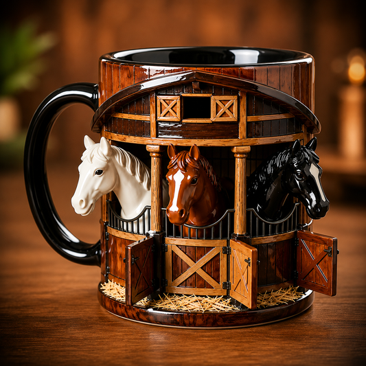 Horse Barn Print Coffee Mug