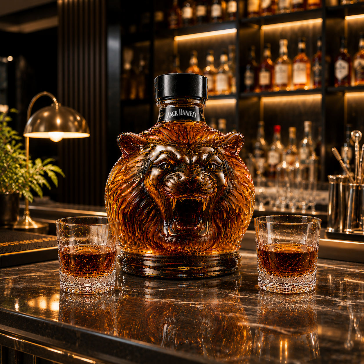 Lion Whiskey Bottle