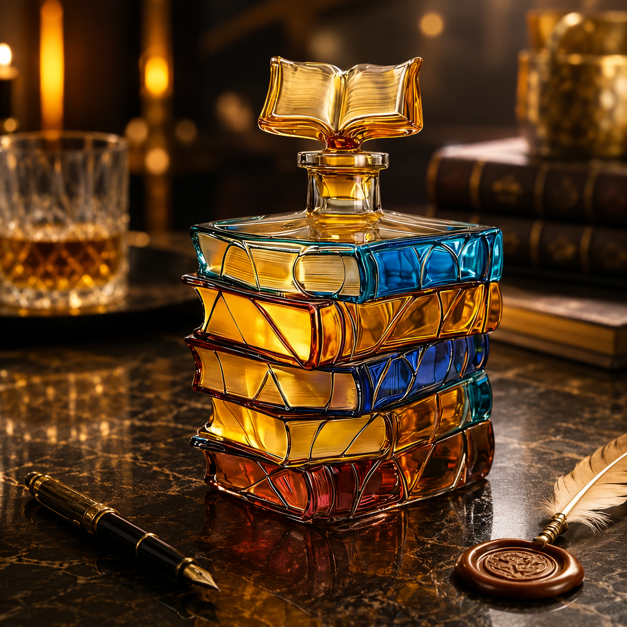 Antique Book-Style Whiskey Decanter