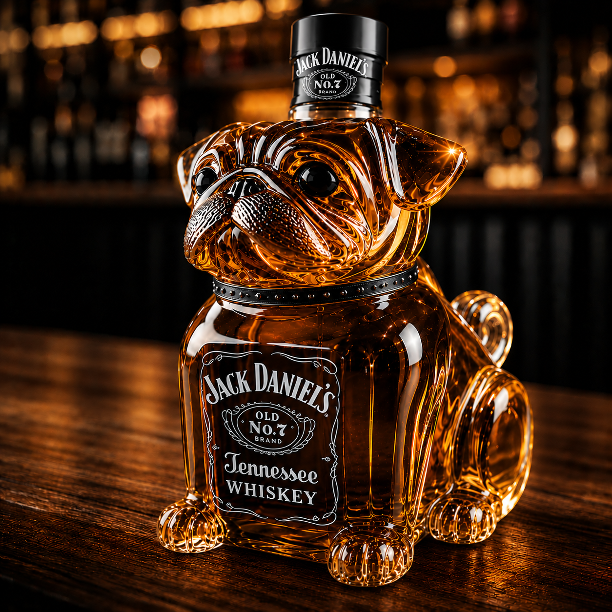 Pug Whiskey Bottle