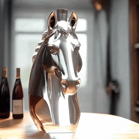 Handblown Horse Whiskey Bottle