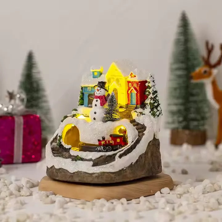 Christmas Igloo Electric Light Train Music Box Christmas Decorations