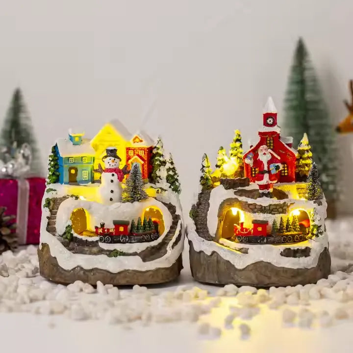 Christmas Igloo Electric Light Train Music Box Christmas Decorations