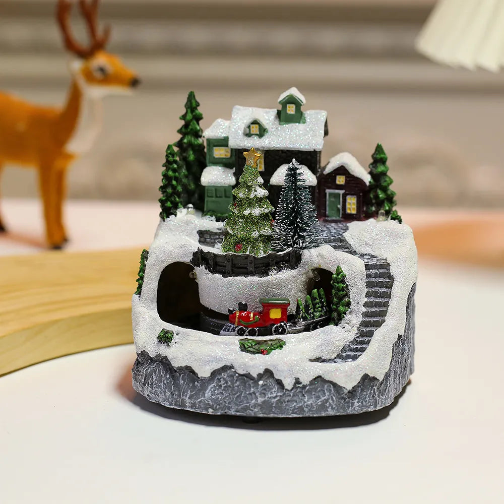 Christmas Igloo Electric Light Train Music Box Christmas Decorations