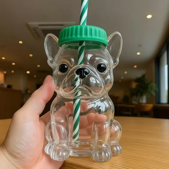 Doggie Glass Straw Cup