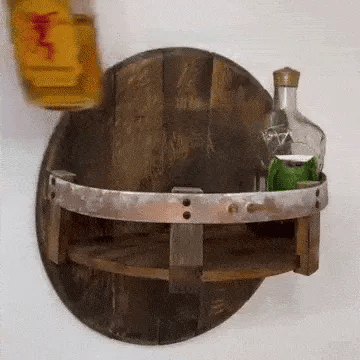 Bourbon whiskey barrel shelf