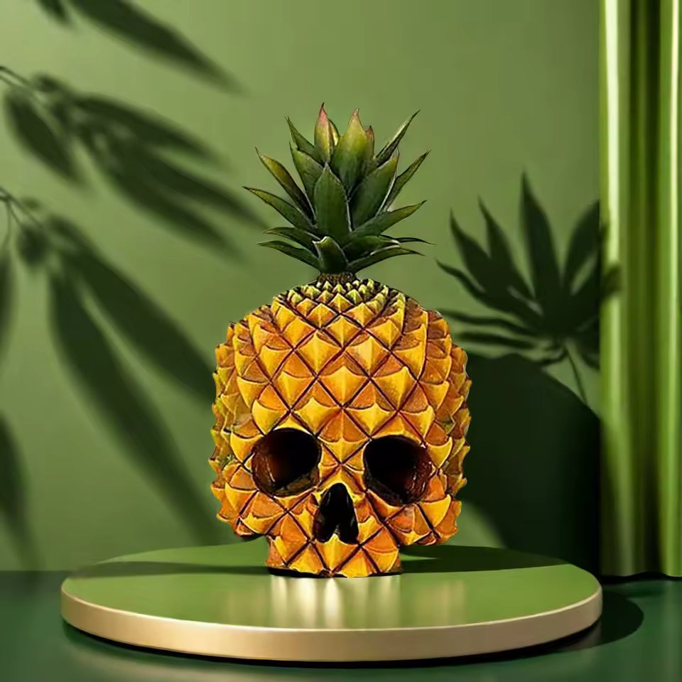 Handmade Skull-Pineapple Commemorative Decor
