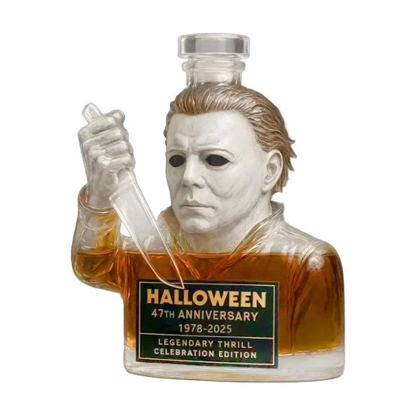Halloween Michael Myers 47th Anniversary Casual Whiskey Lead-Free Glass Bottle