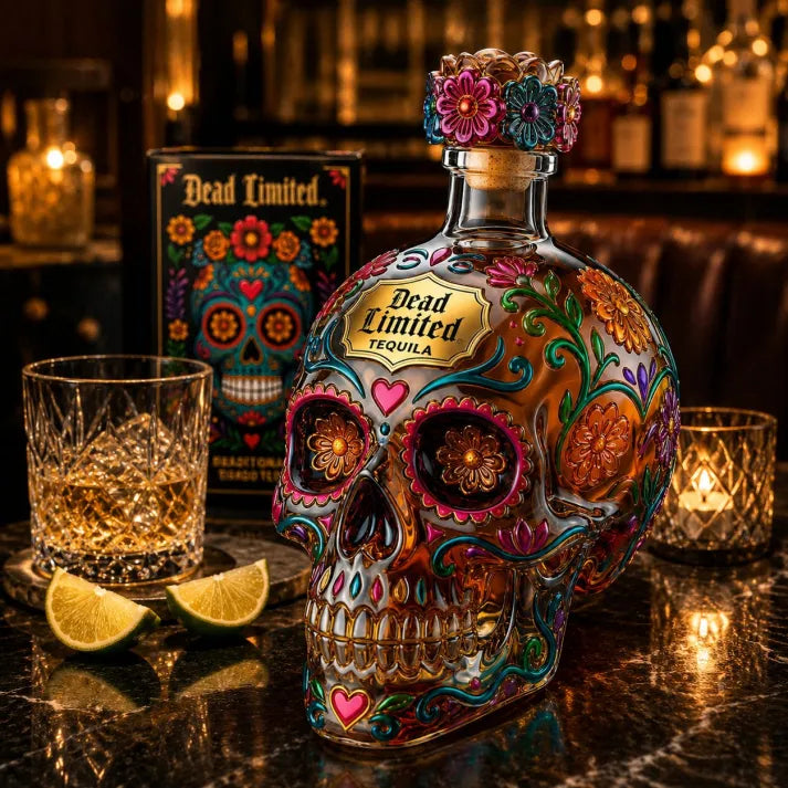 Day of the Dead tequila bottle