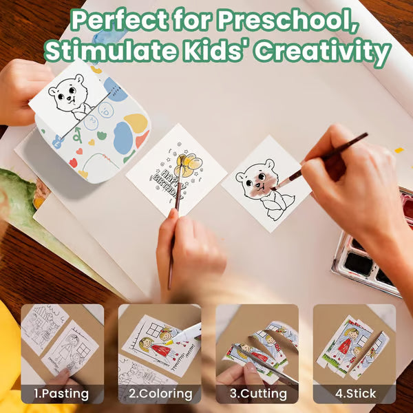 XenGro Mini Portable Sticker Printer – Inkless, Bluetooth, 3 Rolls Paper – Perfect Gift for Kids