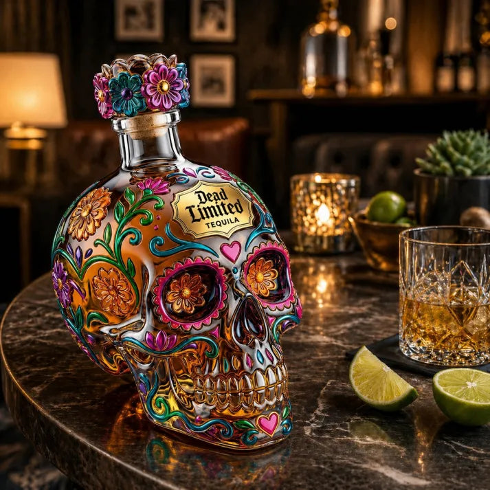 Day of the Dead tequila bottle