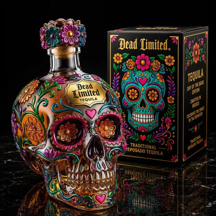 Day of the Dead tequila bottle