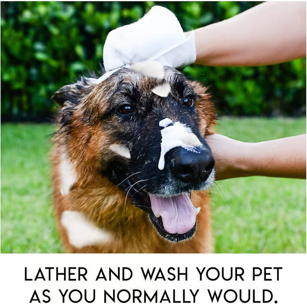 Rinse-Free Dog Shampoo Mitts – Hypoallergenic Pet Bath Wipes - 6 Packs