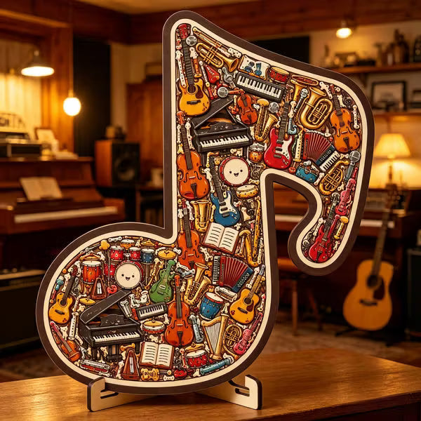 Musical Note Instrument Jigsaw Puzzle Ornament
