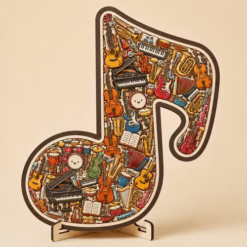 Musical Note Instrument Jigsaw Puzzle Ornament