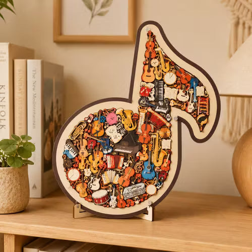 Musical Note Instrument Jigsaw Puzzle Ornament