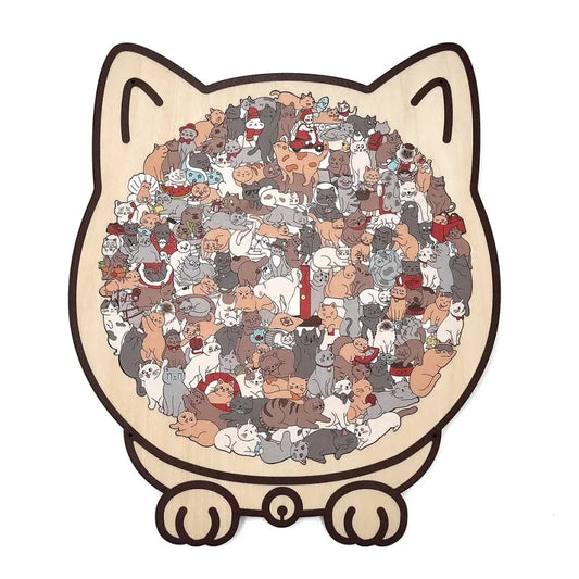 Cat Shaped Wooden Jigsaw Puzzle