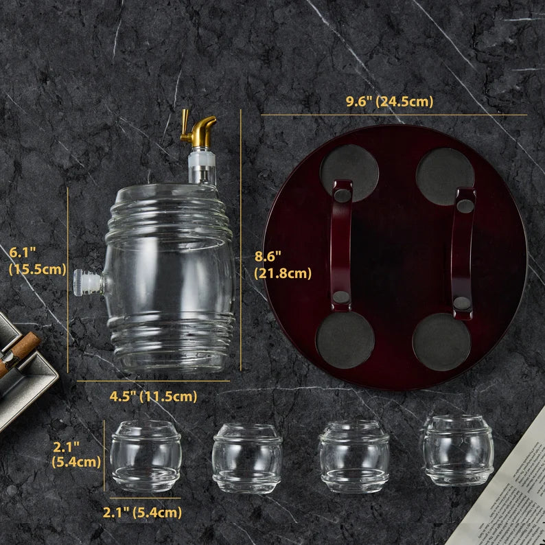 Whiskey Barrel Decanter Set