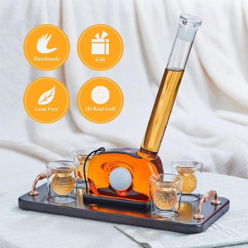 Golf Whiskey Decanter Set
