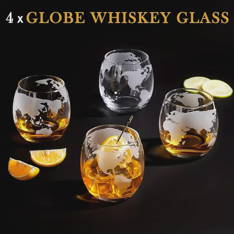 Sailboat Whiskey Decanter Set with Globe Glasses