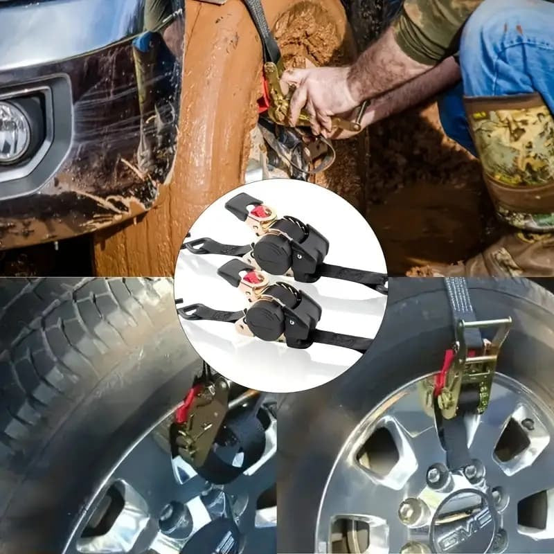 Upgraded 2025 Retractable Ratchet Strap