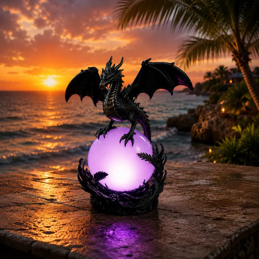 Gothic Dragon LED Crystal Ball Lamp for Dark Aesthetic Decor