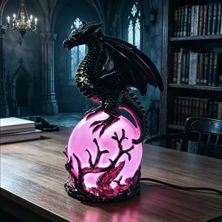 Gothic Dragon LED Crystal Ball Lamp for Dark Aesthetic Decor