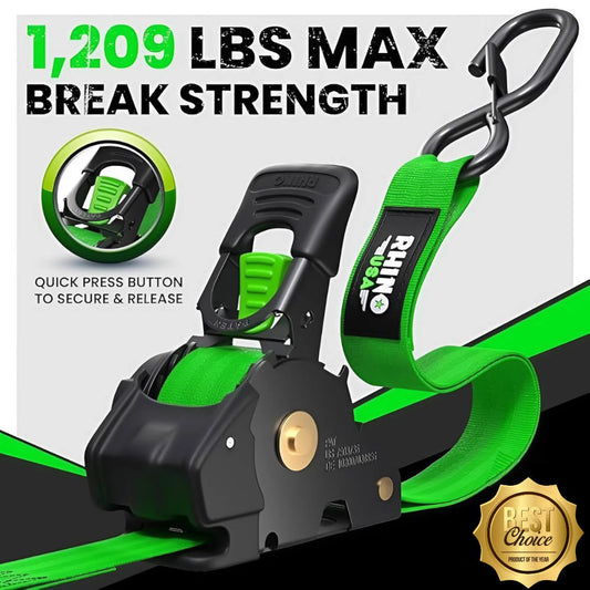 Upgraded 2025 Retractable Ratchet Strap