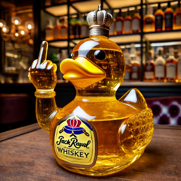 Middle Finger Duck Whiskey Bottle