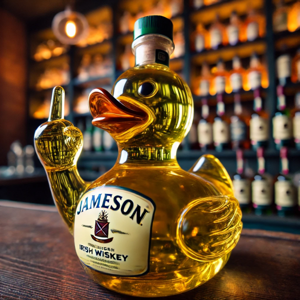 Middle Finger Duck Whiskey Bottle