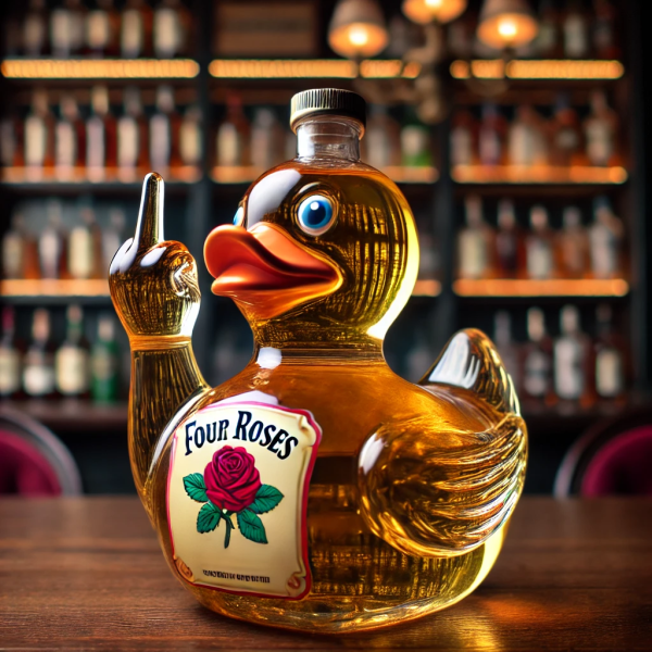 Middle Finger Duck Whiskey Bottle