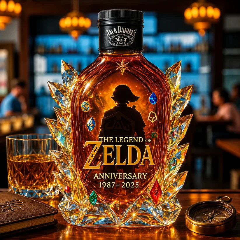 The Dazzling Legend Of Zelda 38th Anniversary 1987-2025 Whisky Bottle