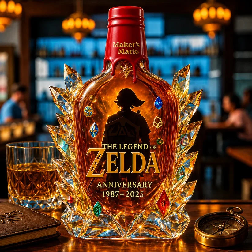 The Dazzling Legend Of Zelda 38th Anniversary 1987-2025 Whisky Bottle